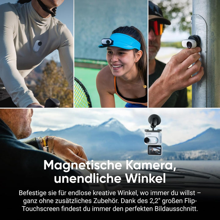 Insta360 GO 3S Fahrrad-MultiView-Bundle 128 GB Weiss - Tragbare 4K Mini-Kamera, Freihand-POVs, Übera