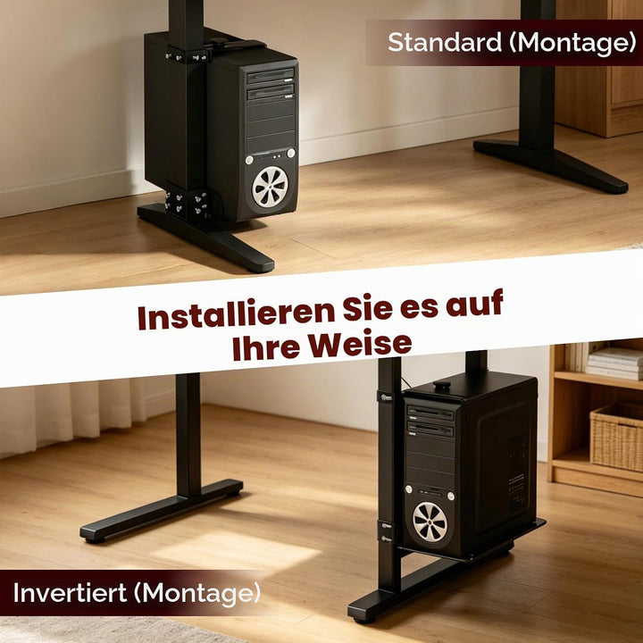 PC-Halterung unter Schreibtisch, 30kg Verstellbare PC Halterung für Schreibtisch Tischbein, PC Wandh