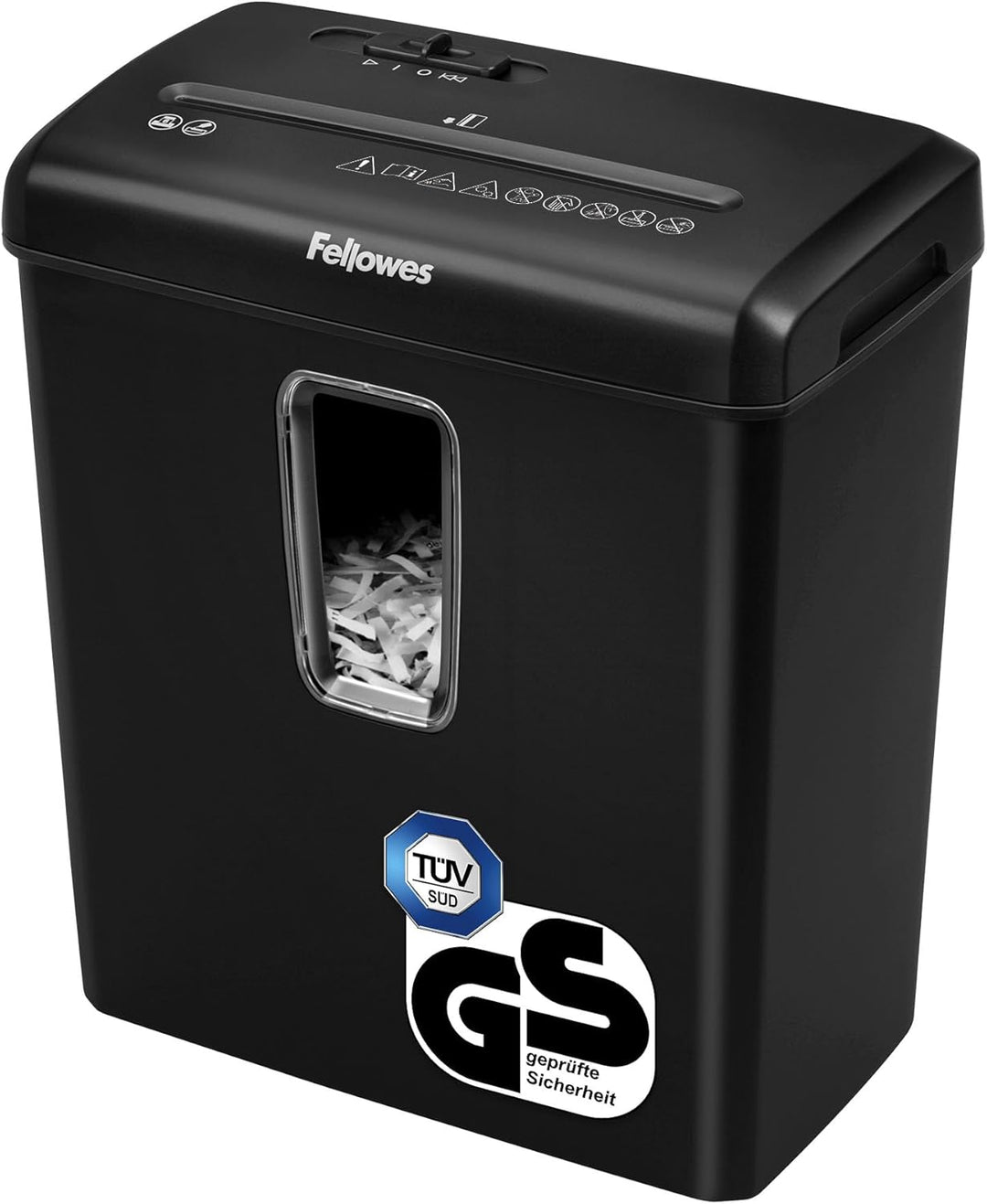 Fellowes Aktenvernichter 6 Blatt Partikelschnitt (P4), TÜV SÜD + GS zertifizierter Papierschredder Z