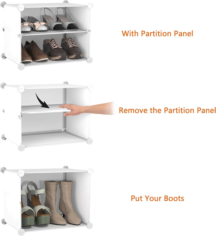 HOMIDEC Schuhregal, 7-stufiger Schuhschrank Kunststoff-Schuhregale Organizer für Schrank Flur Schlaf