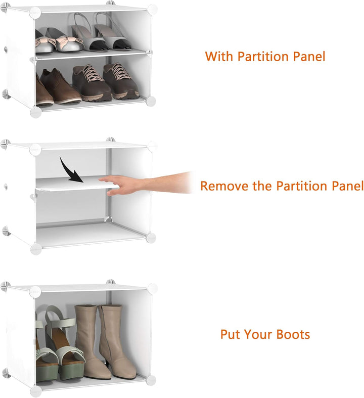 HOMIDEC Schuhregal, 5-stufiger Schuhschrank Kunststoff-Schuhregale Organizer für Schrank Flur Schlaf
