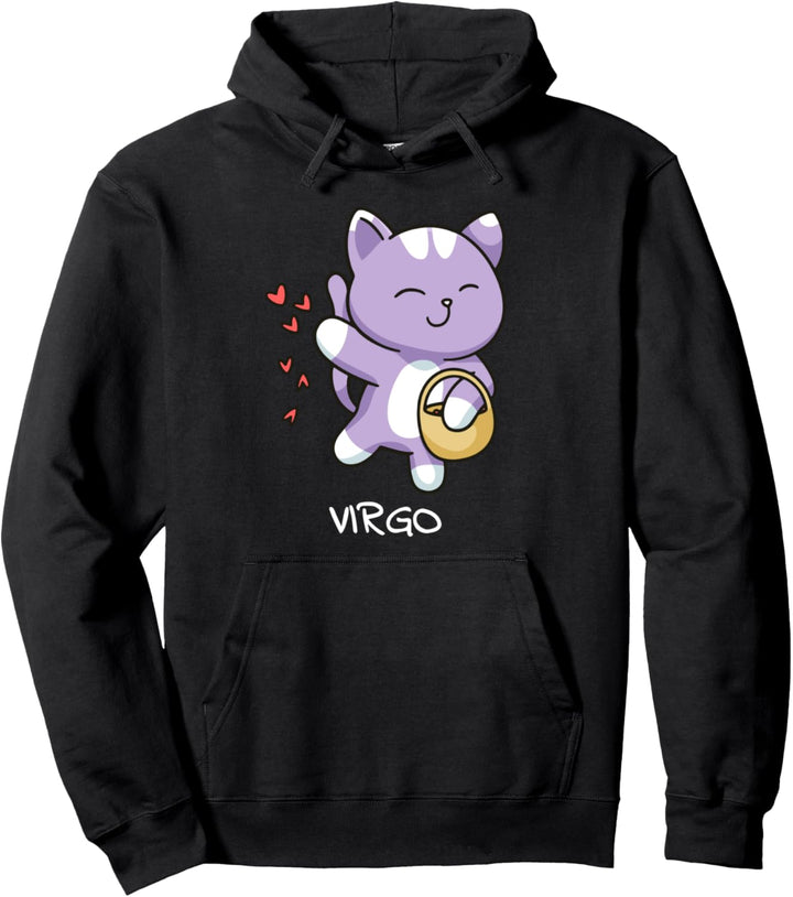 Jungfrau Katze Sternzeichen Kawaii Astrologie Katzen Pullover Hoodie