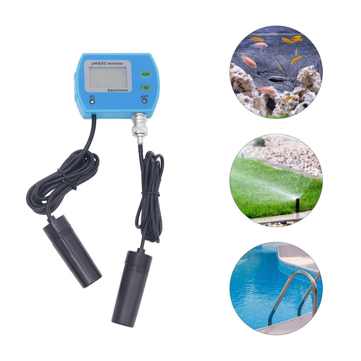 2-in-1 pH EC Messgerät Wasserqualität Tester,PH-9853 Monitor mit ATC &amp; LCD-Hintergrundbeleuchtung,Pr