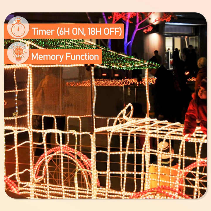 Jopassy LED Lichterschlauch für aussen, 30m LED Lichtschlauch mit 8 Leuchtmodi, Lichtschläuche Wasse