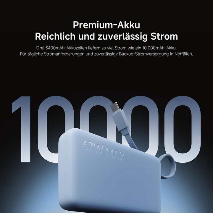 Xiaomi 67W Power Bank 10.000mAh mit USB-C Kabel, Tragbares Ladegerät, Tan | 67W Schnellladen, 10000m