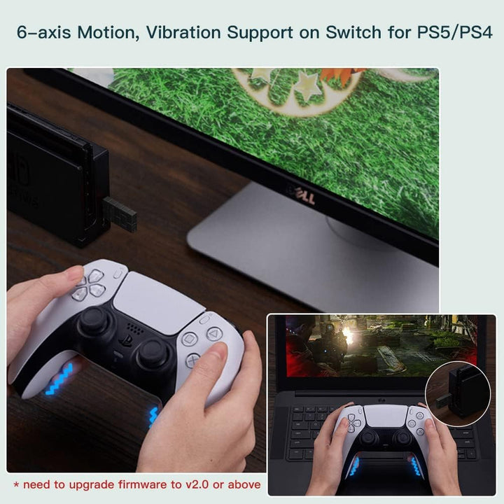 8bitdo Wireless USB Adapter 2, Bluetooth Adapter für Switch, PC, PS Classic, Android, macOS, Raspber
