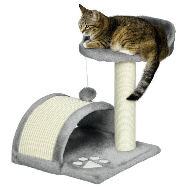 PawHut Kratzbaum 46 cm Kleiner Katzenturm mit Höhle, Spielball, Sisal-Seil, erhöhter Plattform, Katz