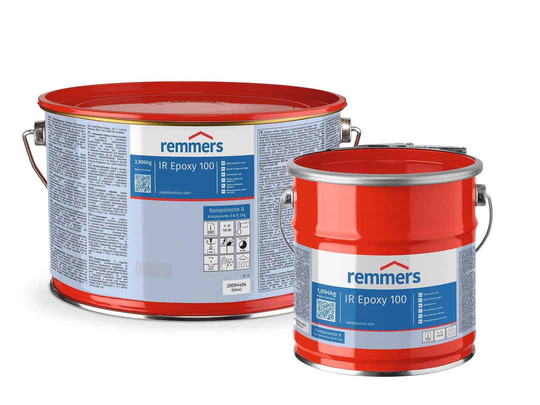 Remmers Injektionsharz 100, Epoxyd, Flüssig, Klebstoff, Transparent, Bauwerk, Reparatur