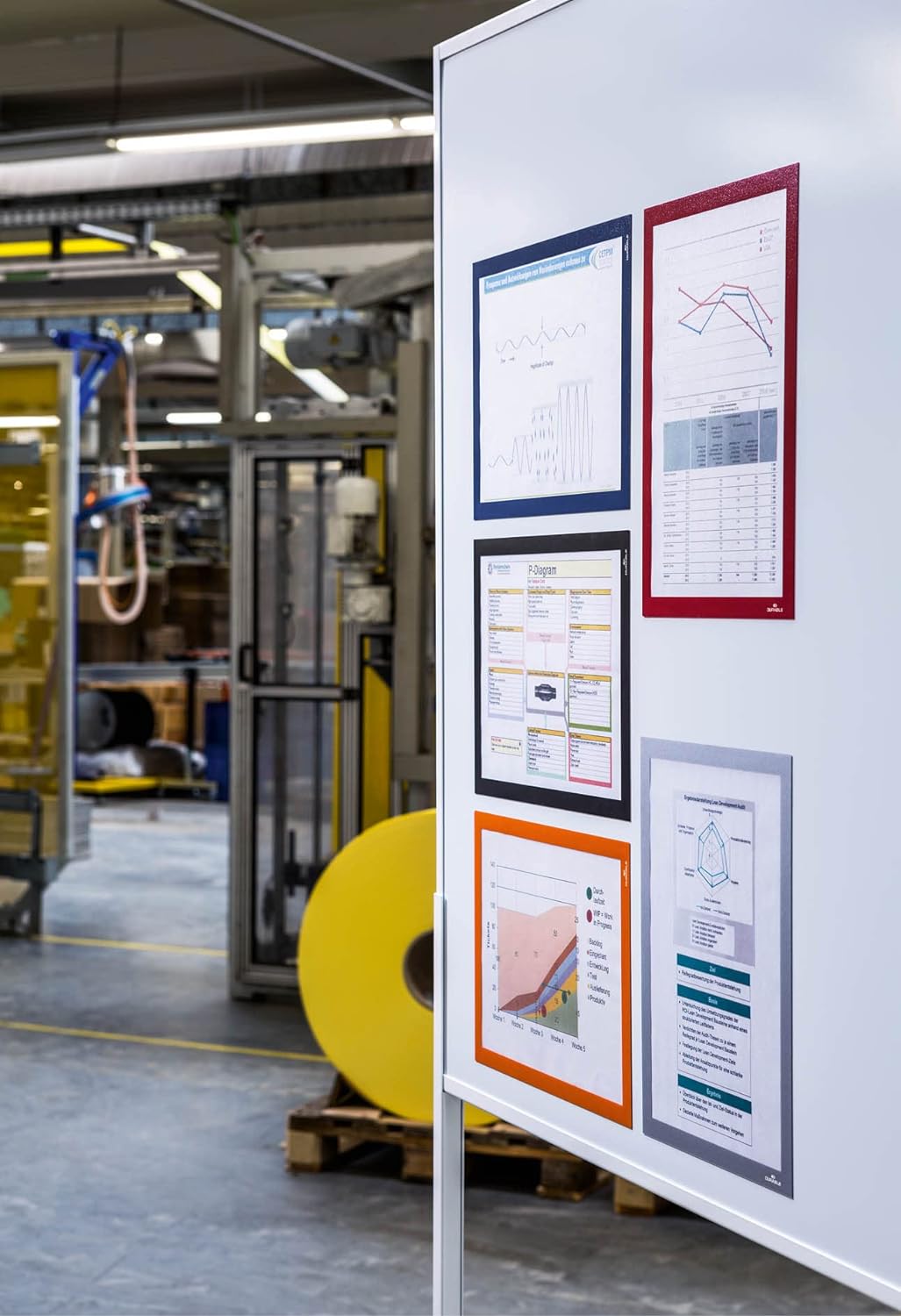 Durable Info-Rahmen Duraframe Magnetic (A4, Magnetrahmen für metallische Oberflächen) 5 Stück, rot,