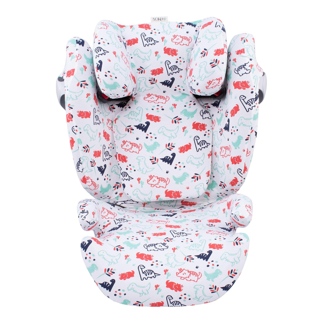 JYOKO KIDS Bezug für Autositz Kompatibel mit Cybex Solution M und Pallas B - Fix (DINO PARTY), DINO