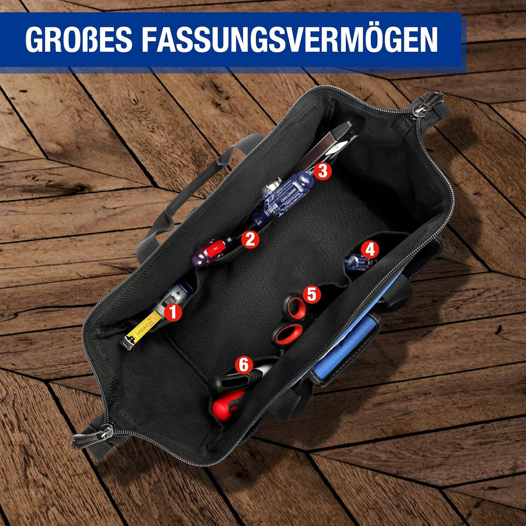 WORKPRO Werkzeugtasche Elektriker Wasserdichte Werkzeugtasche Profi, weite Öffnung & grosse Kapazitä