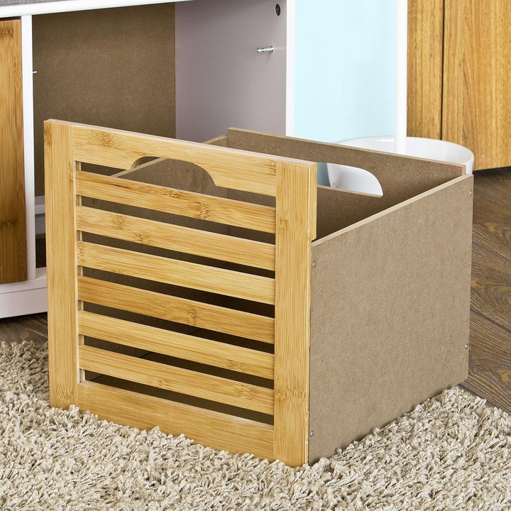 SoBuy FSR23-K-WN Moderne Schuhtruhe Sitzkommode mit 2 Körben Sitzbank Schuhschrank mit Sitzkissen Sp