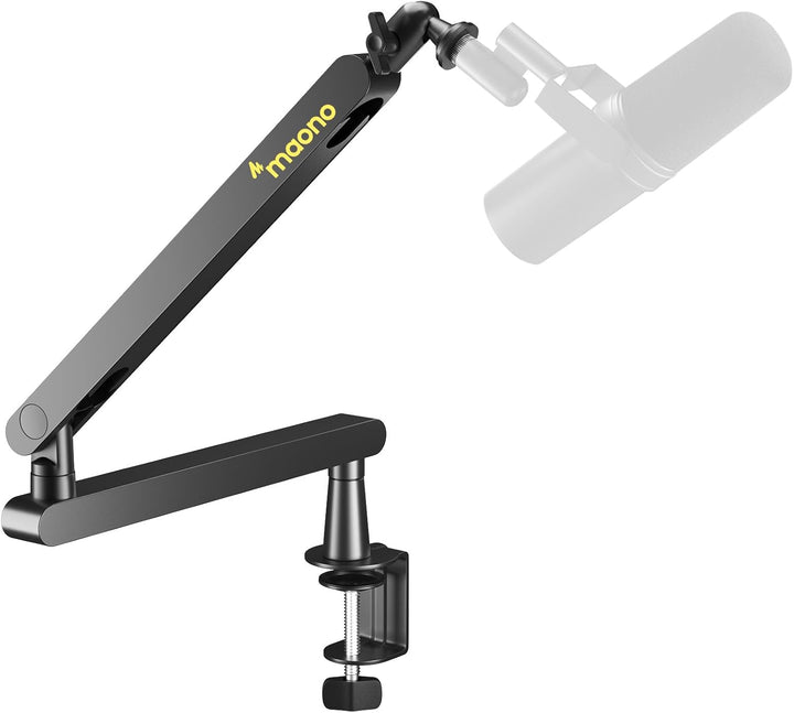 MAONO Mikrofon Arm – Low Profile Mic Arm mit Kabelkanälen für aufgeräumten Arbeitsplatz. Mit Tischkl