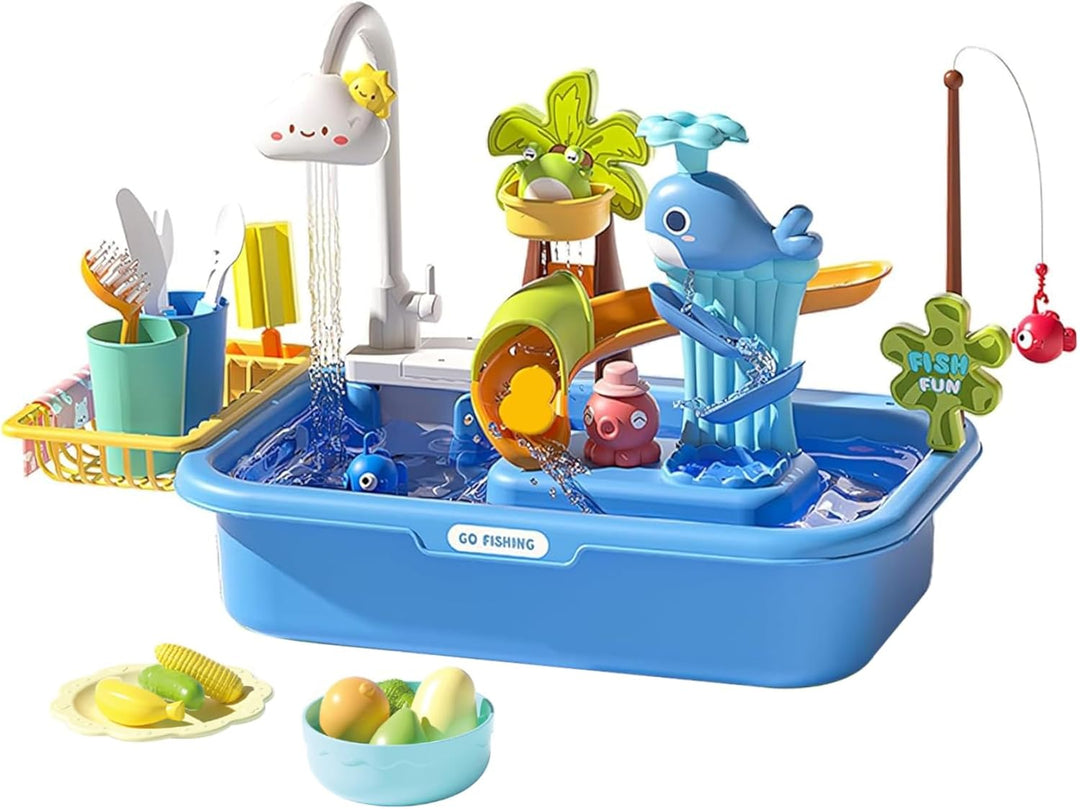 Kinder-Wassertisch, abnehmbares elektrisches Spielbecken mit fliessendem Wasser, pädagogisches Spiel