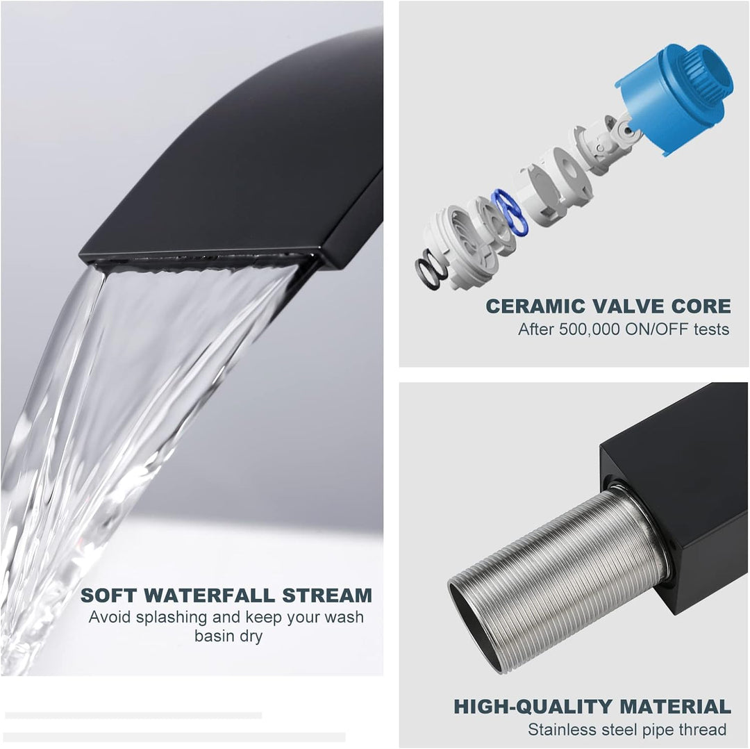 iVIGA Wasserhahn Bad, 175MM Waschtischarmatur wenig Lärm Einhandmischer Wasserfall Waschbeckenarmatu