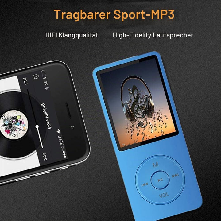 MP3-Player, Musik-Player mit 16GB Micro SD Karte, Ultra Slim Musik-Player mit eingebautem Lautsprech