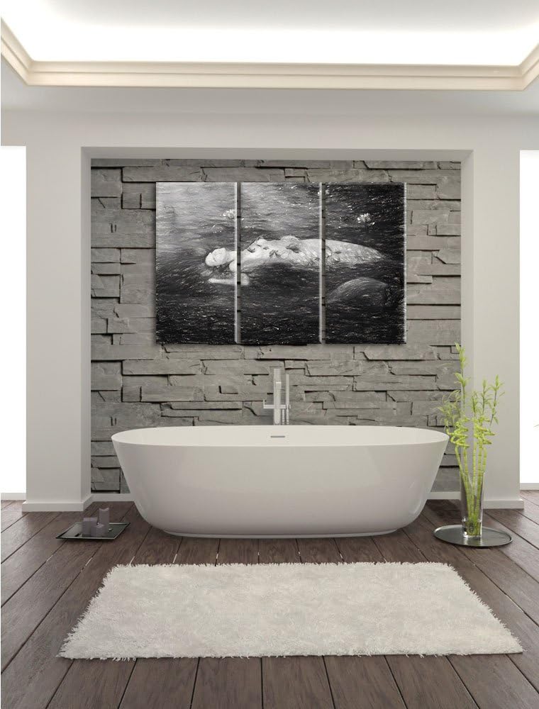 Pixxprint Meerjungfrau im Wasser liegend als Leinwandbild/Grösse: 3 Teilig (120x80) cm/Wandbild/Kuns