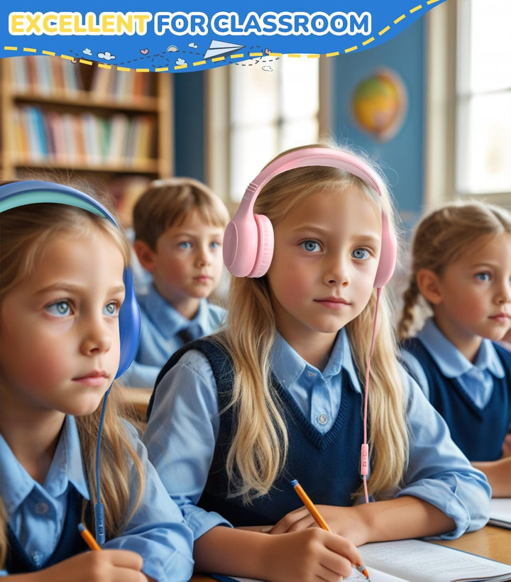 Upgrade USB Typ C Kinder-Kopfhörer, kabelgebundene Kopfhörer für Kinder mit Mikrofon für Jungen und