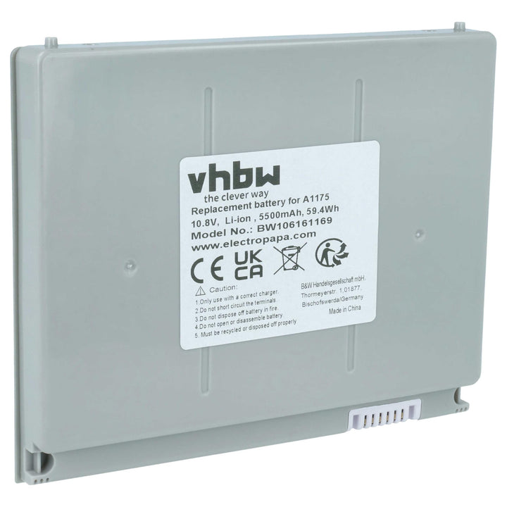 vhbw Akku Ersatz für Apple A1121, A1148, A1150, A1175, A1405, M9325, M9756, MA348 für Notebook (5500