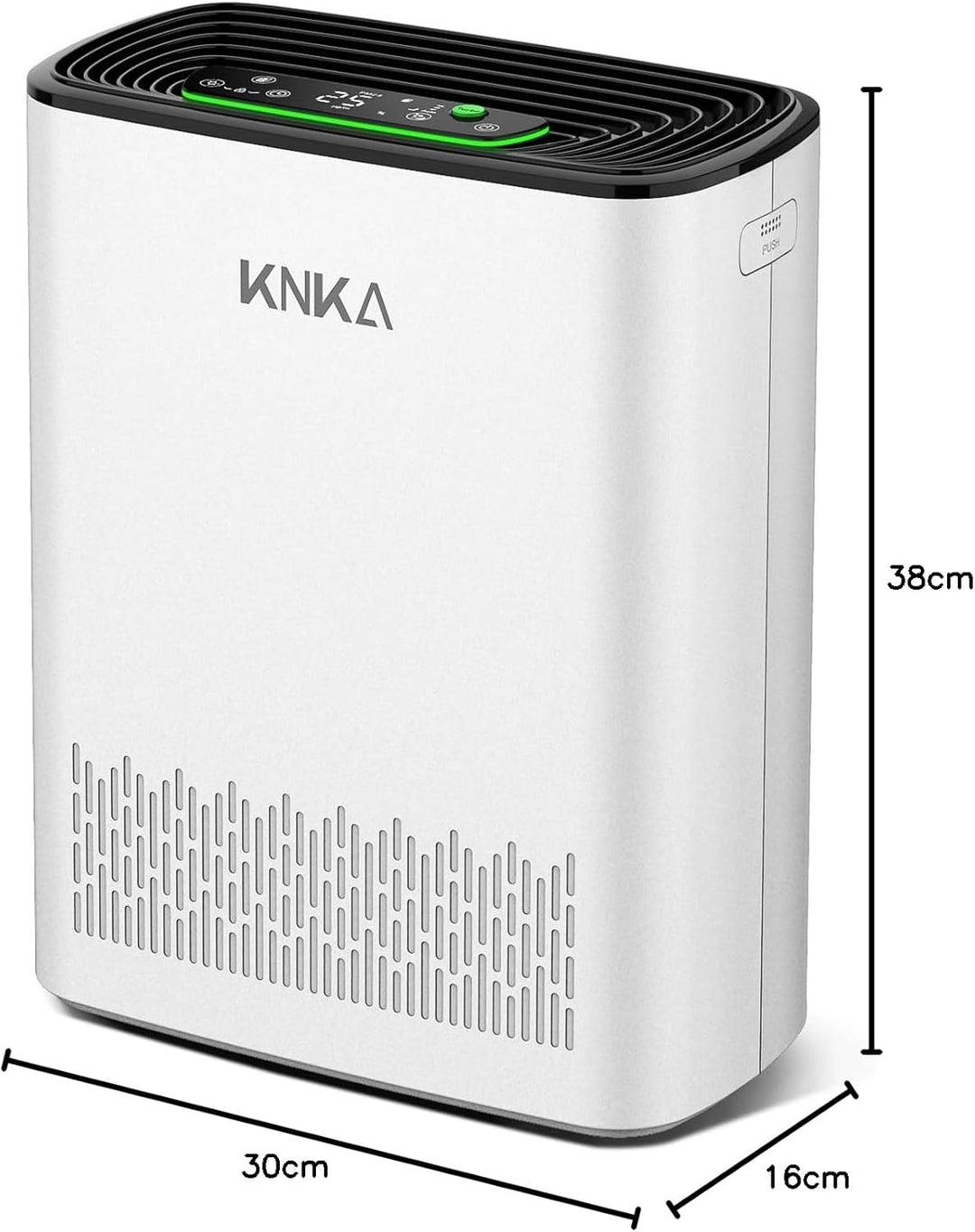 KNKA Luftreiniger Air Purifier HEPA Filter, CADR 300 m³/h, für Räume bis 80 m², entfernt 99,97% Stau