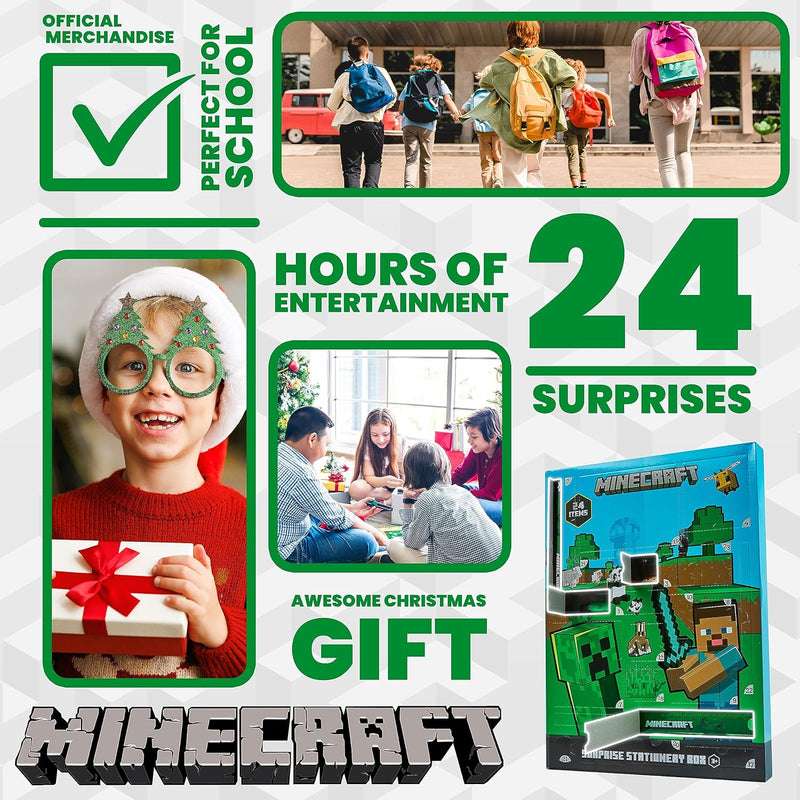 Minecraft Adventskalender 2023 Kinder - 24 Überraschungen, Schreibwaren, Spielzeug Ab 3 Jahre Junge