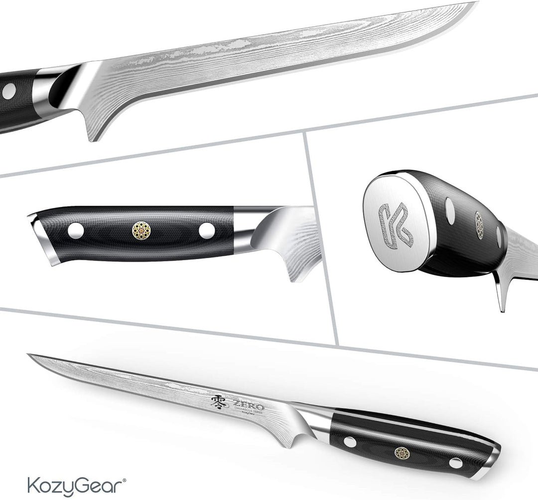 KozyGear | Premier 6" Ausbeinmesser | professionelle Küchenmesser | VG-10-Edelstahl | ultrascharfe K