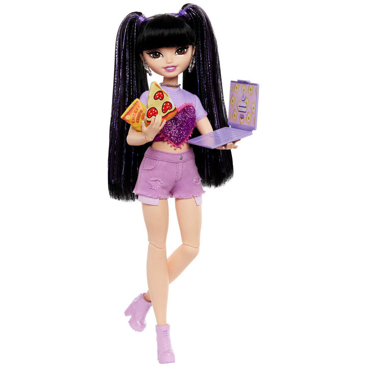 Barbie Dream Besties Puppe und Accessoires, bewegliche Barbie Renee Modepuppe mit langem schwarzem H
