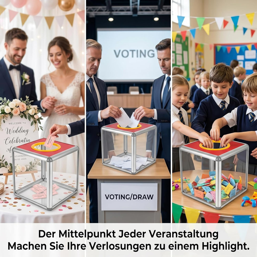 Yardwe 1 Stück Einfache Papier Lotterie Box Streich Ziehen Box Lotterie Box Quadrat Raffle Ball Spie