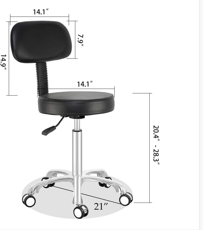 Antlu Rollhocker Hocker Drehhocker Mit Rollen Höhenverstellbar Bürohocker Hocker Mit Lehne Schminkho