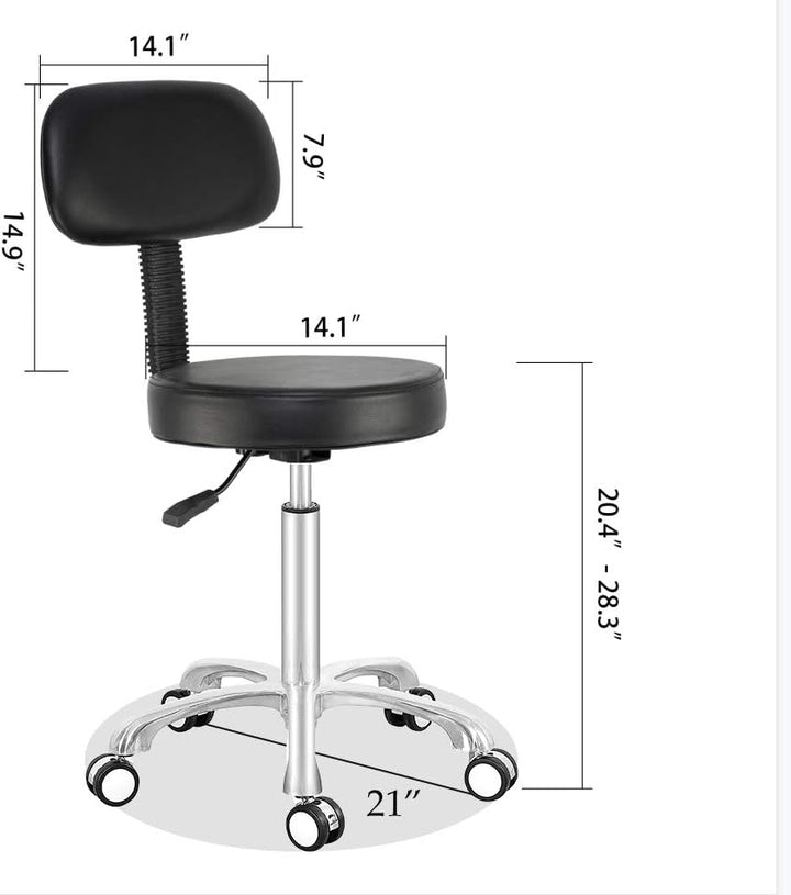 Antlu Rollhocker Hocker Drehhocker Mit Rollen Höhenverstellbar Bürohocker Hocker Mit Lehne Schminkho