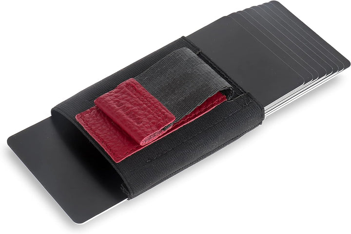 Jaimie Jacobs Minimalist Wallet Nano Boy Pocket Mini Geldbörse aus Textil mit Zugband schmaler Karte