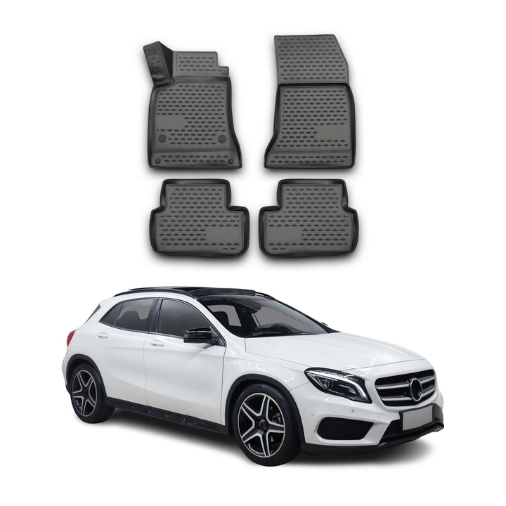 OMAC Gummimatten Fussmatten kompatibel mit Mercedes GLA Klasse 2014-2021 TPE Schwarz 4X GLA X156 201