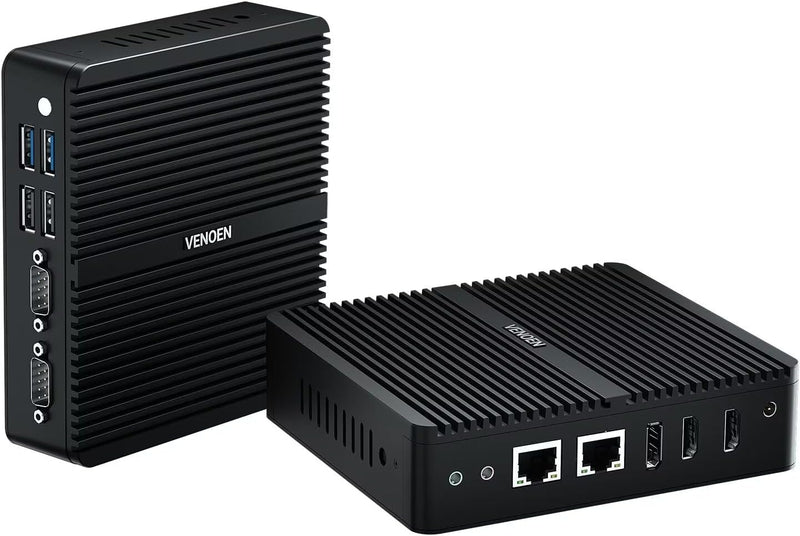 Windows 11 Lüfterloser Mini-PC Celeron J6412 der 12. Generation, 8GB RAM 128GB SSD, Dual HD, DP, dre