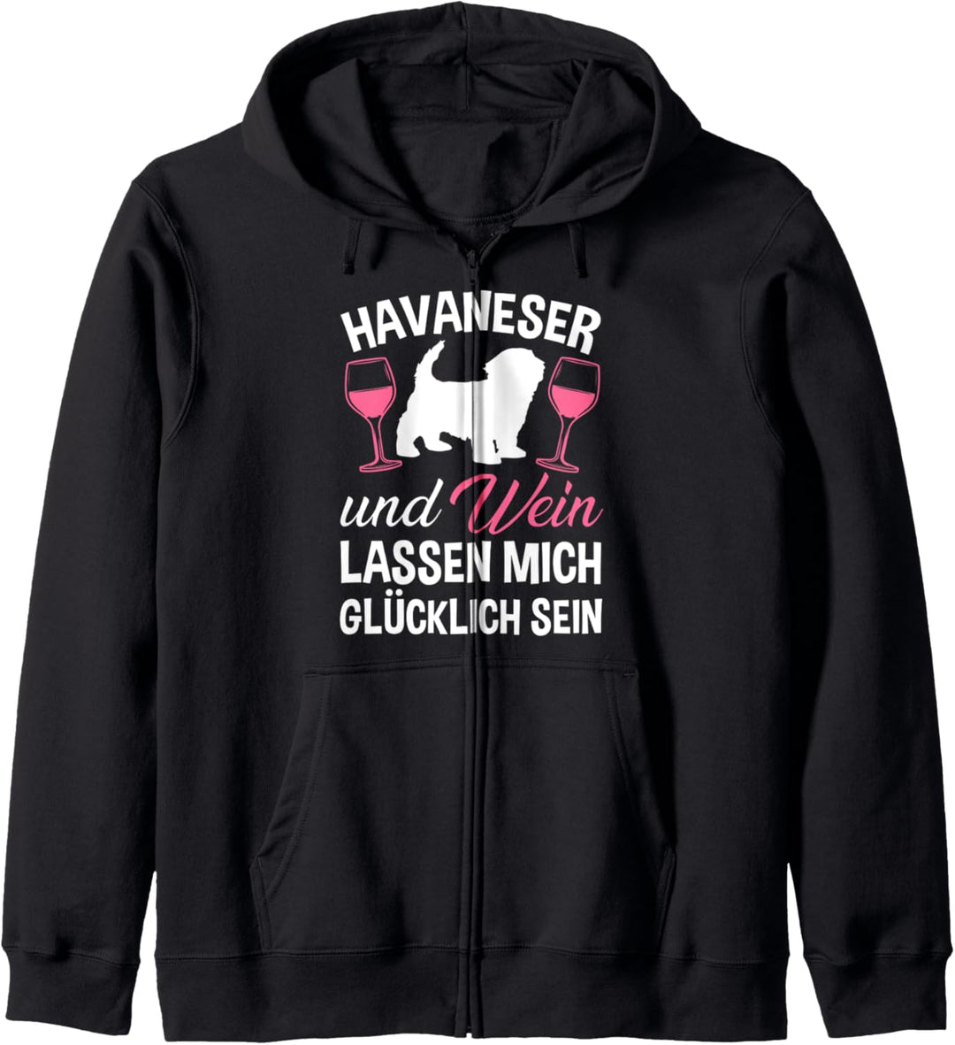 Havaneser und Wein Kapuzenjacke