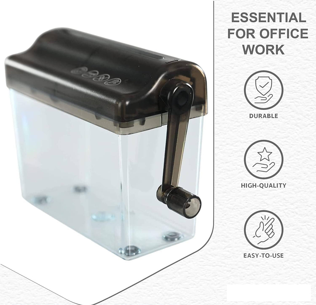 Manueller Aktenvernichter, A6 Handkurbel Tragbares Mini Papierschneidewerkzeug Dokumentenschneidemas