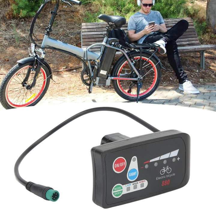BuyWeek Elektrofahrrad LED Display, E-Bike LED Display Bedienfeld Wasserdichter 5P Anschluss Elektro