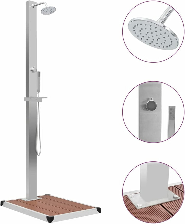 MOONAIRY Gartendusche mit Bodenelement, Dusche Für Garten, Outdoor Shower, Aussen Dusche, Garten Dus