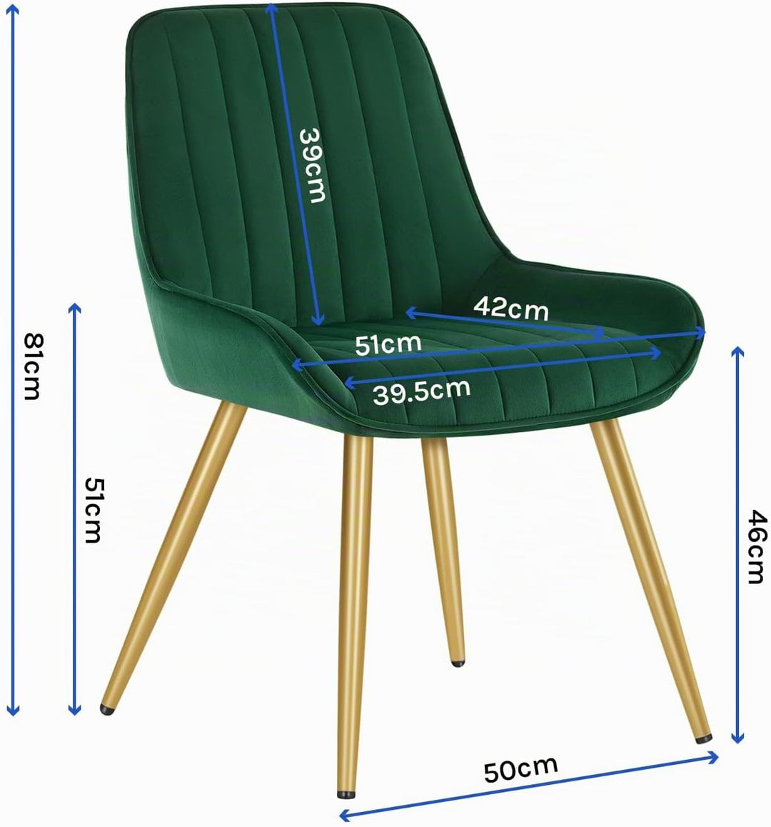 Lestarain 2 Stücke Esszimmerstuhl, Retro Küchenstuhl Wohnzimmerstuhl Sitzfläche Aus Samt Retrostuhl