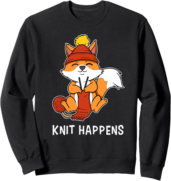 Lustiges Strick Fuchs Stricken Schlaues Kunsthandwerk Häkeln Sweatshirt