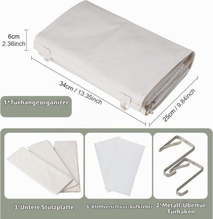 Hängeorganizer mit 3 Taschen, Boho Makramee Wand Organizer mit Haken, Hängende Aufbewahrung aus Baum