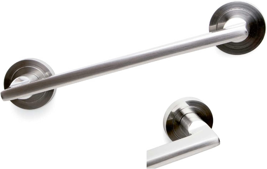 Emuca - Griff mit Rosetten mit 50 mm Durchmesser, Griff mit geradem Design für Schiebetür, Aluminium