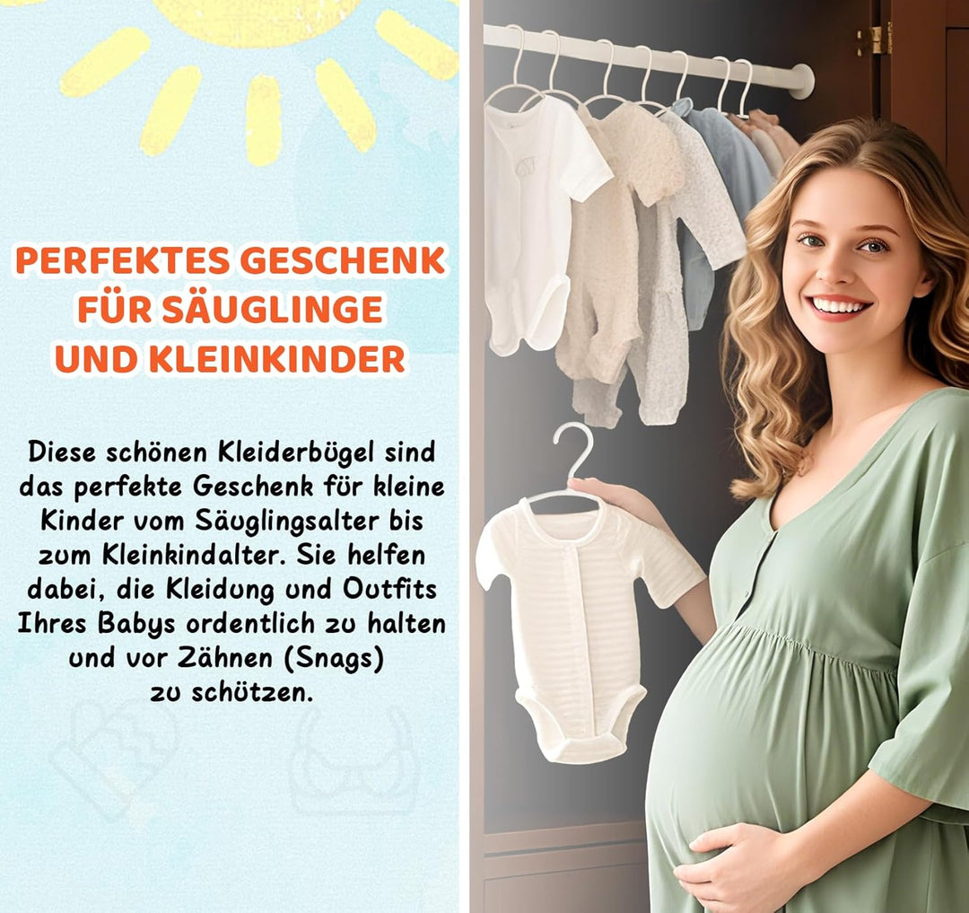 ilauke 54 Stück Kinder Kleiderbügel, Weizenstroh kleiderbügel Kinder, 10,6“ Baby und Kinderkleiderbü