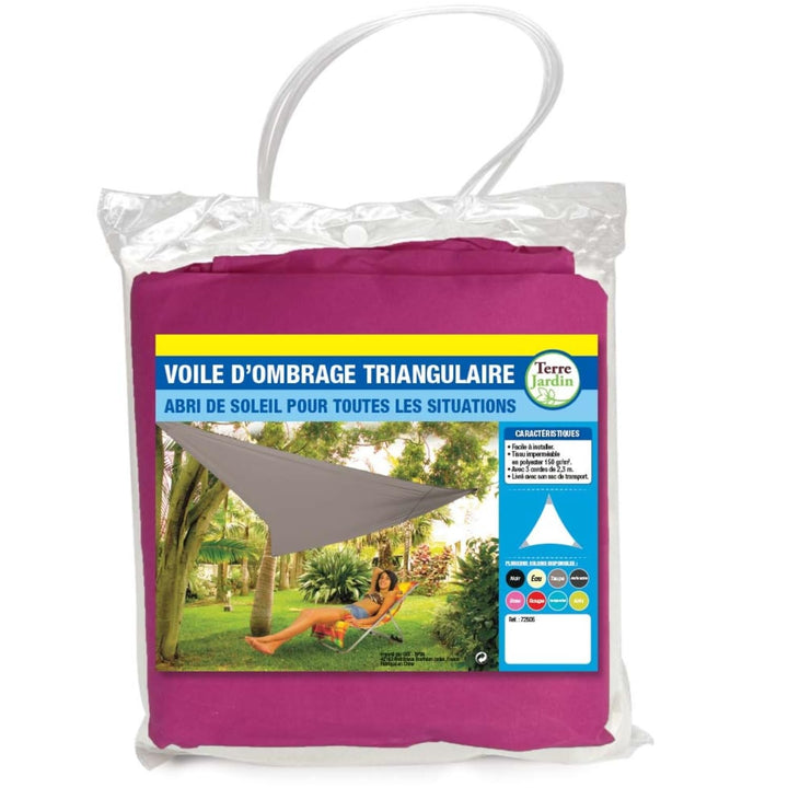 TERRE JARDIN - Sonnensegel, dreieckig, Rosa, 5 m 5 m Rosa