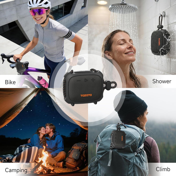 TAZATA Robuster Outdoor-Lautsprecher, IPX7 wasserdicht, schwimmender Bluetooth-Lautsprecher mit 11 S