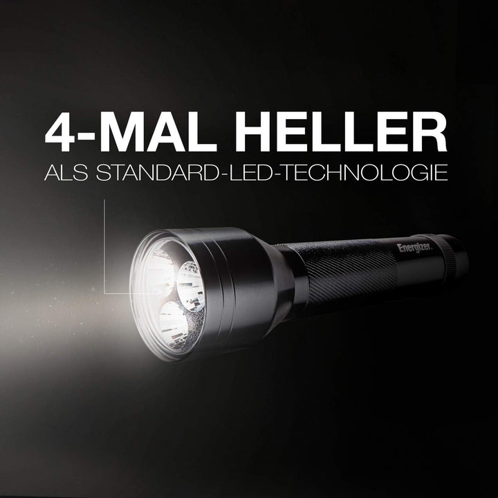 Energizer LED Taschenlampe, Metal, Extrem Hell für Camping, Outdoor und Wandern, Silber Metal LED +