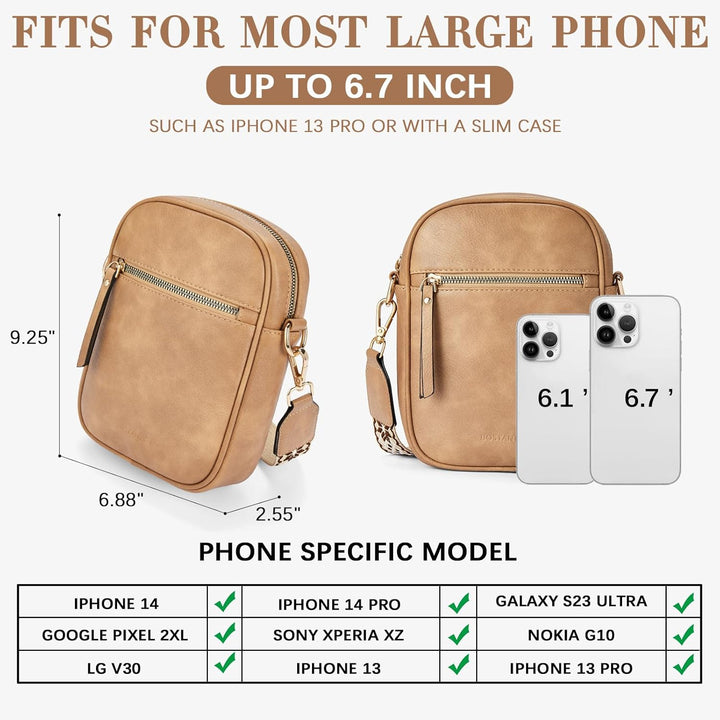 BOSTANTEN Handytasche zum Umhängen Leder, Damen Handy Umhängetasche, Handytasche mit Geldbörse zum U