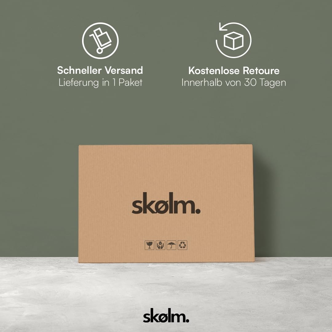 skølm Mjölnir Couchtisch oval – Wohnzimmertisch aus Eiche Massivholz – Sofatisch mit 2 Ablagen – kle