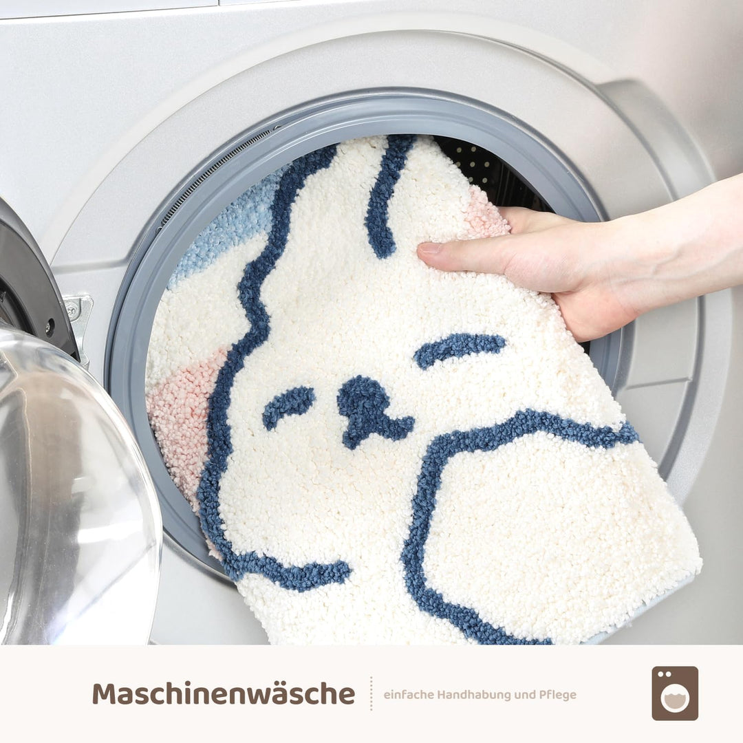 Niedlicher Badteppich Badematte für Badezimmer Rutschhemmender Weicher Badteppich für Duschen Niedli