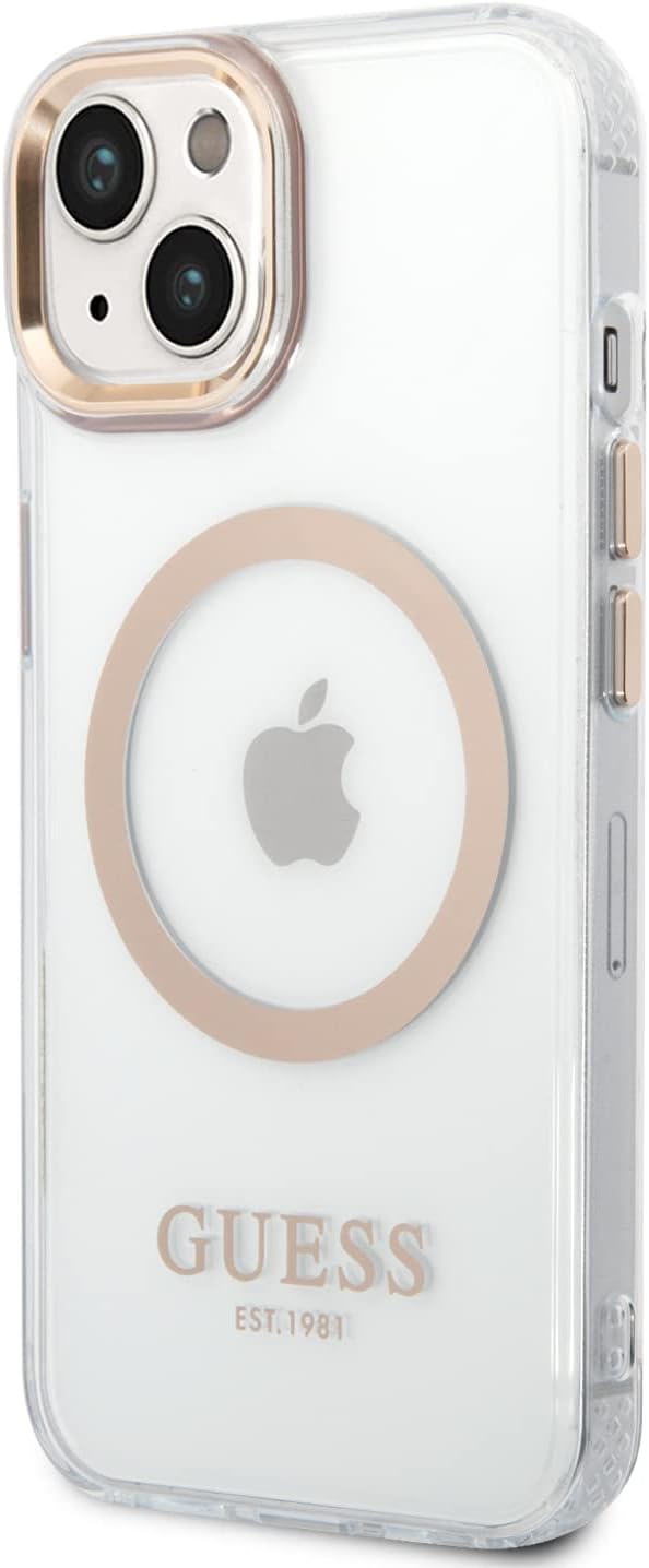 Guess GUHMP14MHTRMD Hülle für iPhone 14 Plus 6,7" Gold/Gold Hard case Metal Outline