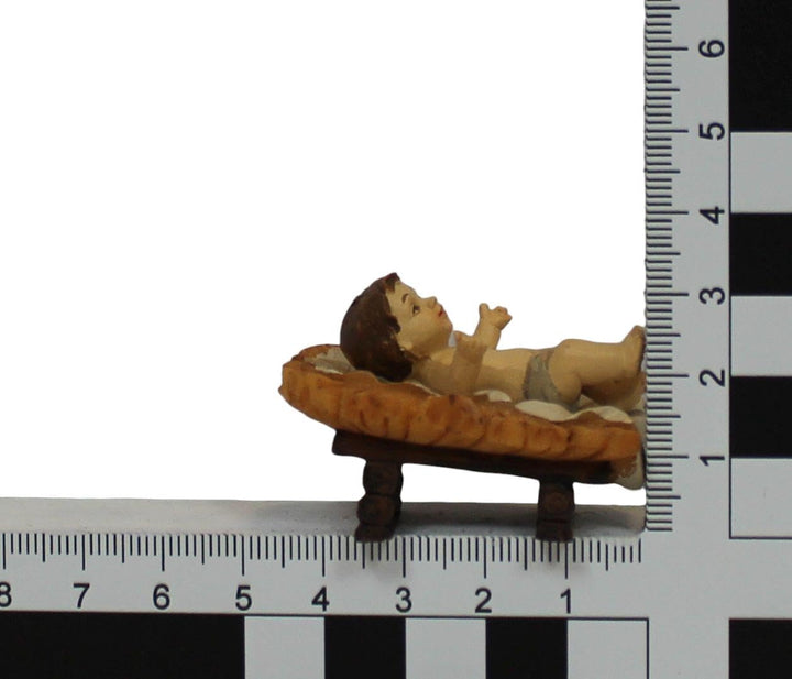 ZICOM Krippenfiguren Miniaturfiguren Jesuskind im Barren 2-teilig 4,5cm handbemalt Polyresin, Modell
